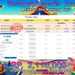 BUKTI JACKPOT SLOT MAHJONG WAYS TERPERCAYA DI INDONESIA TGL 25-06-2024